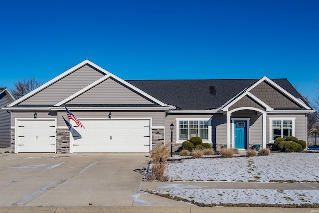 view of front facade with a garage