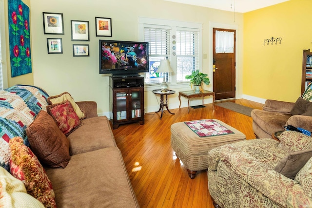 living room featuring hardwood / wood-style flooring