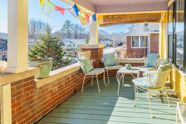 deck with a porch