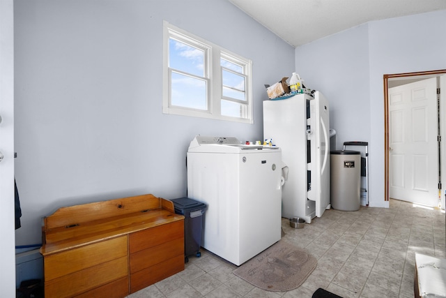 washroom with water heater