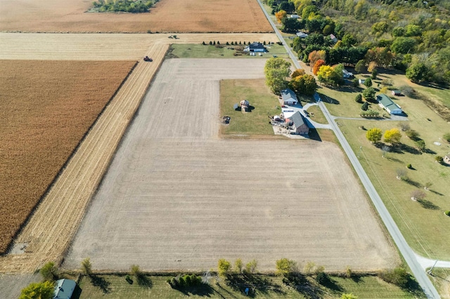 drone / aerial view with a rural view