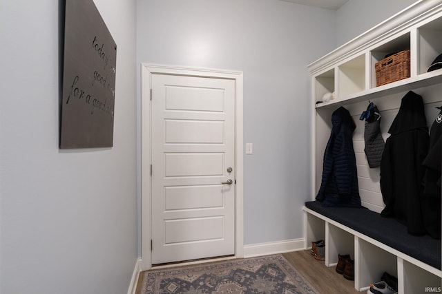 mudroom featuring hardwood / wood-style flooring