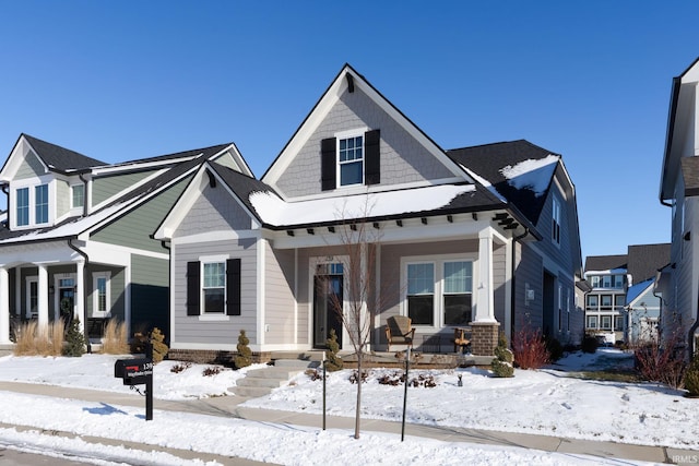 view of front of property with covered porch