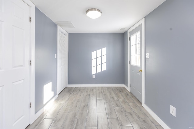 interior space featuring light wood-type flooring