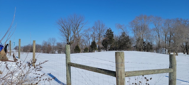 view of yard covered in snow