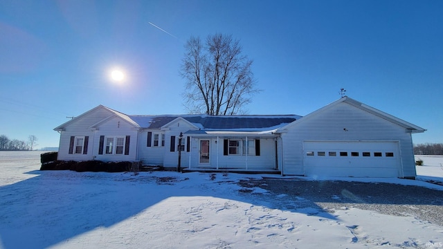 single story home with a garage