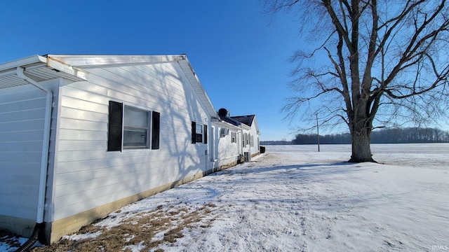 view of snow covered exterior