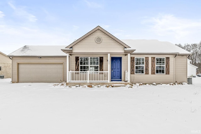 ranch-style house featuring a garage