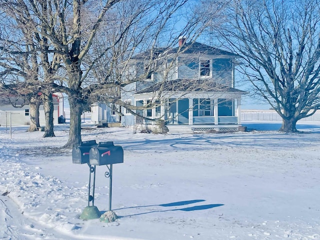 view of front of home featuring covered porch