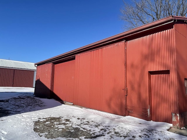 view of snow covered structure