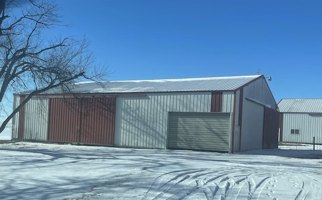 view of snow covered structure