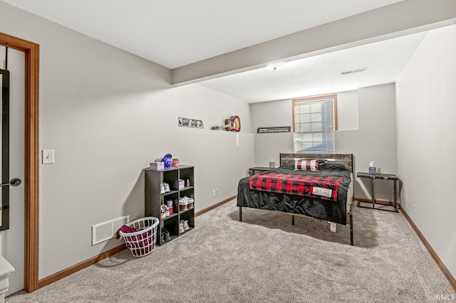 bedroom with carpet floors