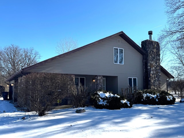 view of snowy exterior