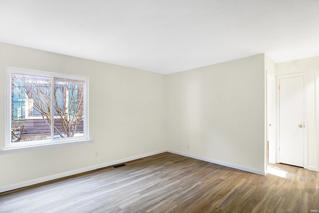 empty room featuring light wood-type flooring