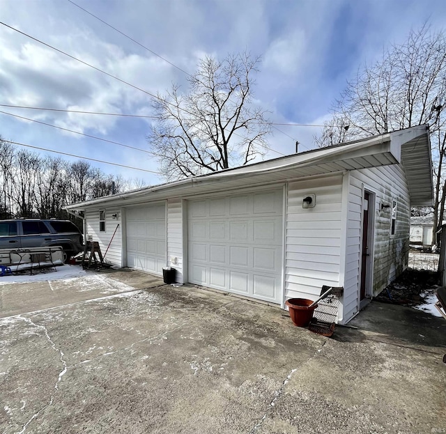 view of garage