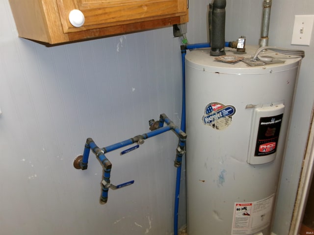 utility room with water heater