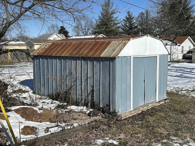 view of snow covered structure