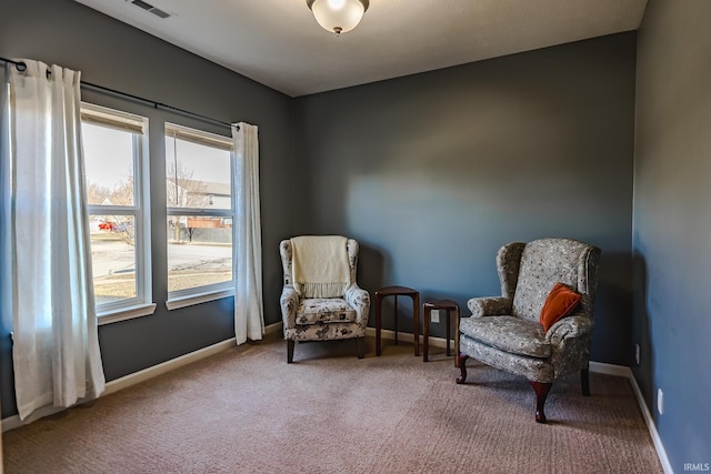 sitting room with carpet