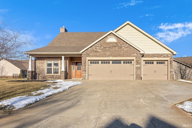 view of front of house with a garage