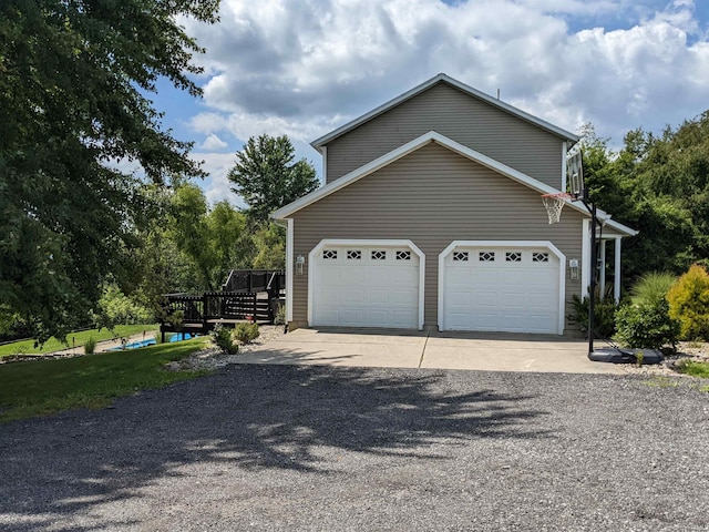 view of property exterior with a deck