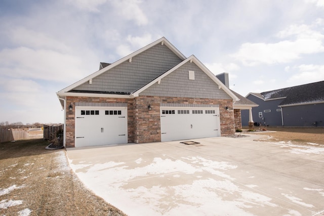 exterior space featuring a garage