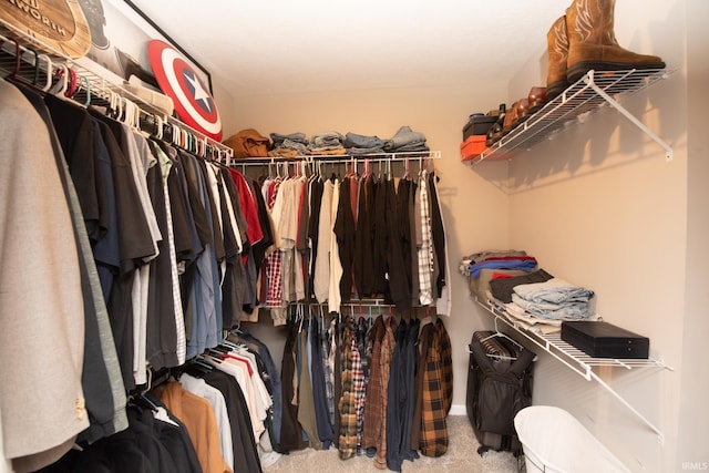 spacious closet with carpet floors