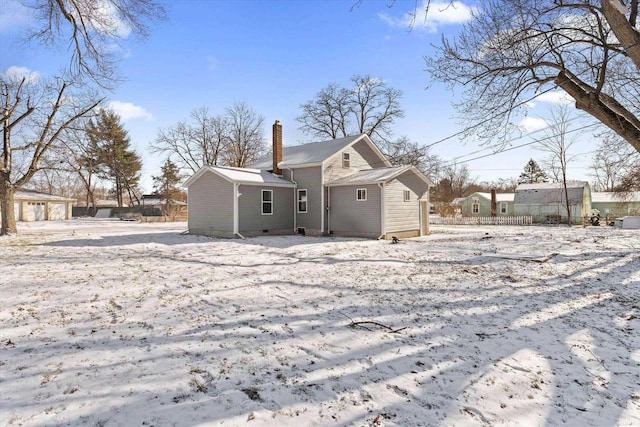 view of snow covered property