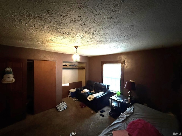 bedroom with a textured ceiling