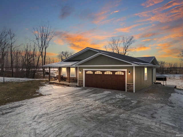 view of front of house featuring a garage