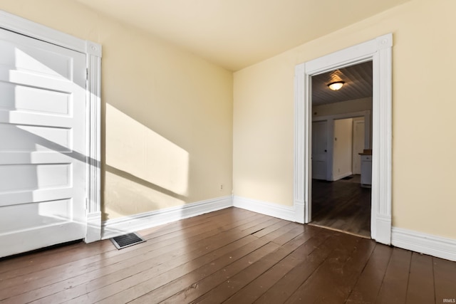 empty room featuring dark hardwood / wood-style floors