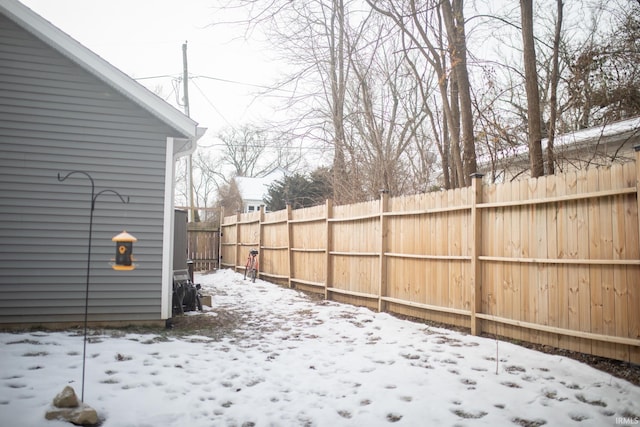 view of snowy yard