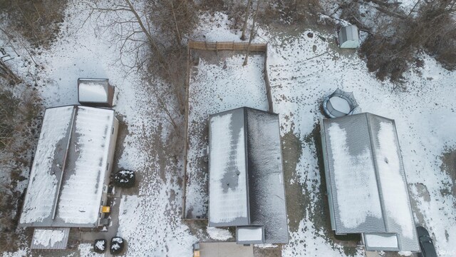 view of snowy aerial view