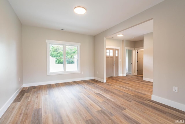 empty room featuring light hardwood / wood-style flooring