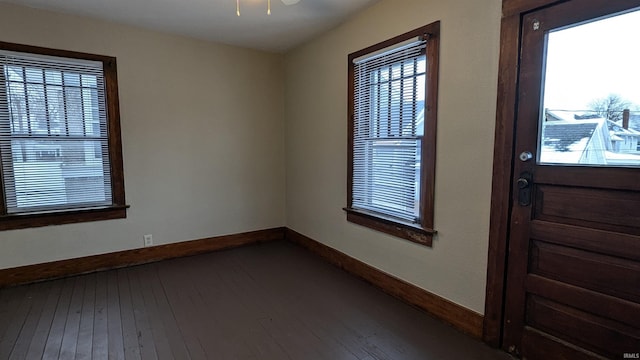 interior space featuring dark wood-type flooring