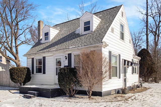 view of cape cod home