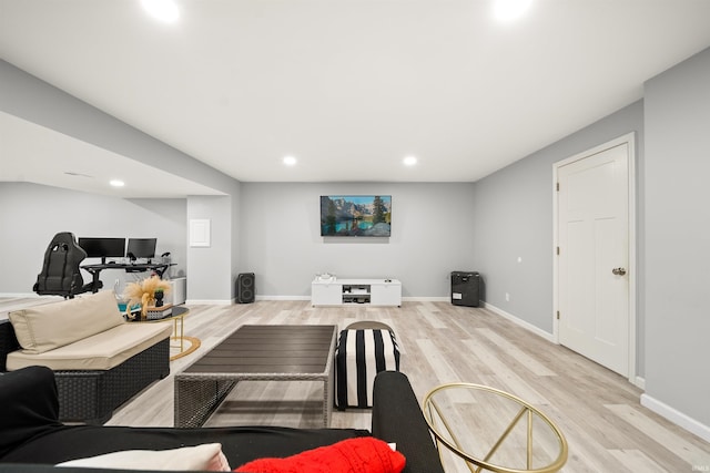 living room featuring light hardwood / wood-style floors