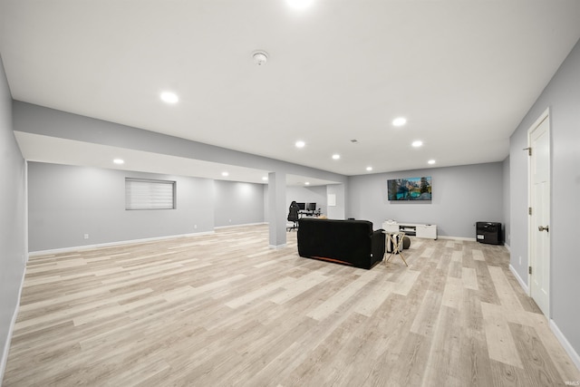 living room featuring light hardwood / wood-style floors