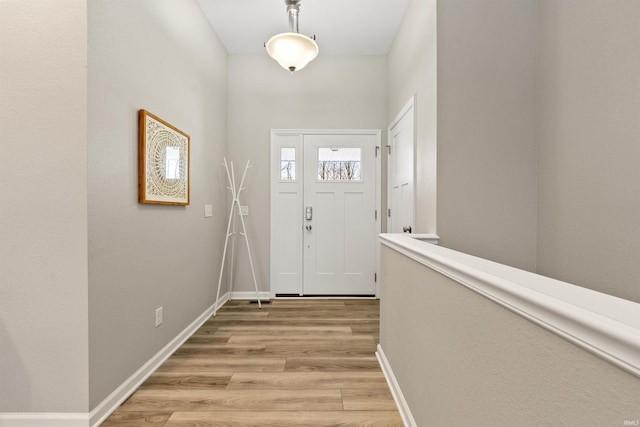 entrance foyer featuring light hardwood / wood-style flooring