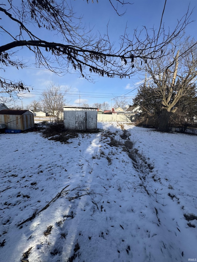 view of snowy yard