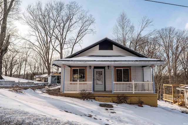 bungalow-style home featuring a porch