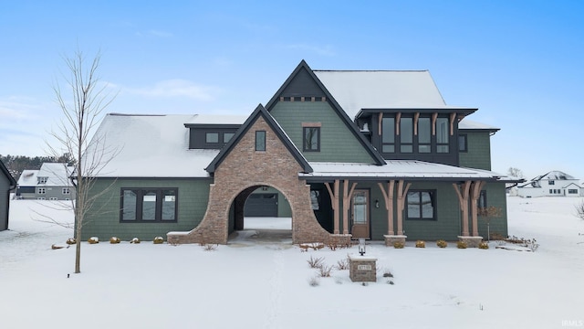 view of front of house with covered porch