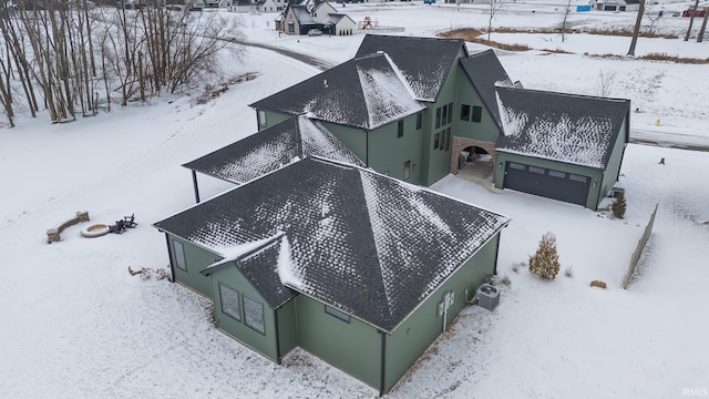 view of snowy aerial view