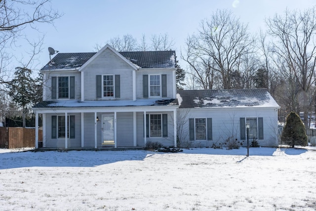 colonial house with covered porch