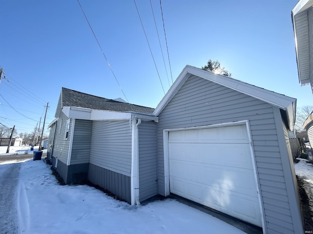 exterior space with a garage