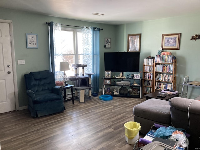 living room featuring hardwood / wood-style flooring