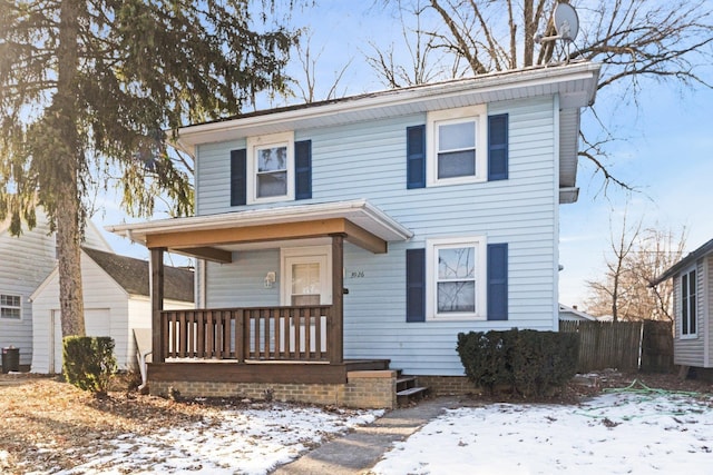 view of front of property featuring a porch