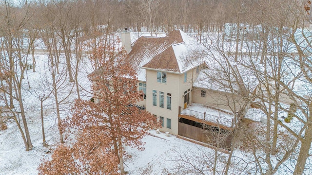 view of snowy aerial view