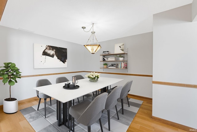 dining area featuring light hardwood / wood-style flooring