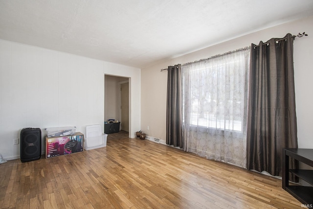 empty room with light wood-type flooring