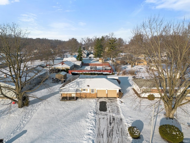 view of snowy aerial view